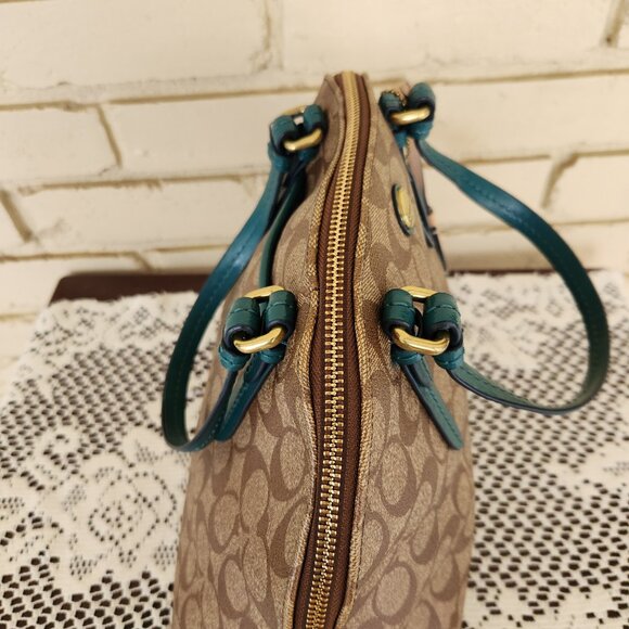 Coach Peyton Signature Cora Domed Shoulder Bag Satchel - Picture 10 of 15